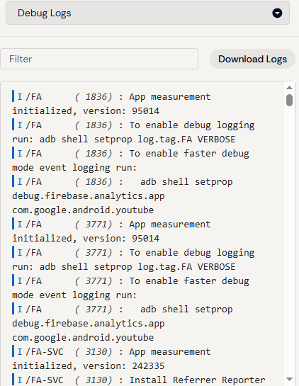 Appetize.io Debug Console